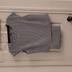 Two piece call sleeve shirt and skirt